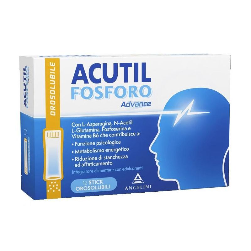Acutil Fosforo Advance - 12 Stick Orosolubili per Supporto Cognitivo