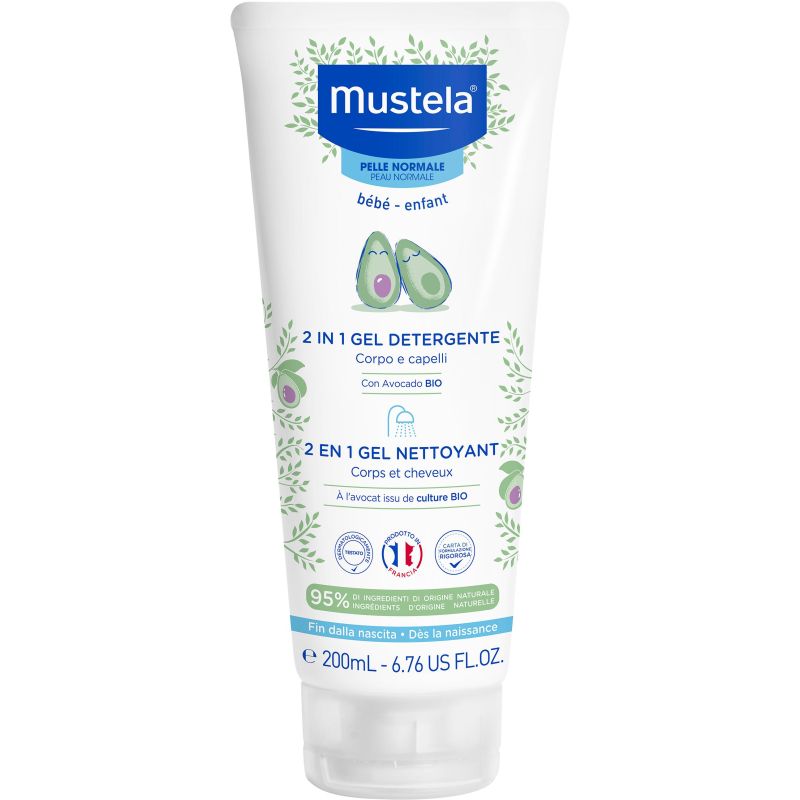 Mustela 2-in-1 Hair and Body Wash Gel, 200ml