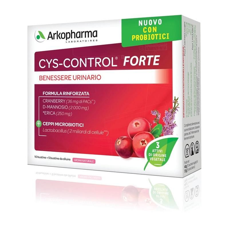 Arkopharma Cys Control Forte - Probiotici Potenziati, 15 Bustine