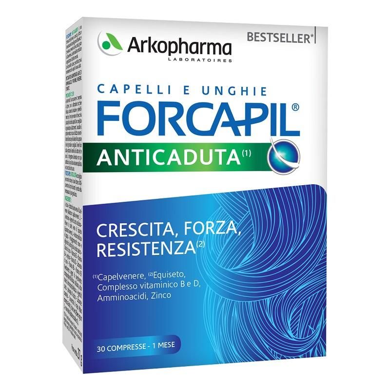 Arkopharma Forcapil Anti-Caduta - Trattamento Intensivo per Capelli, 30 Compresse