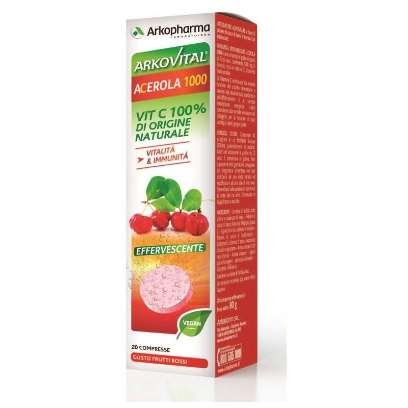Arkopharma Arkovital Compresse Effervescenti Acerola 1000 - 20 Compresse