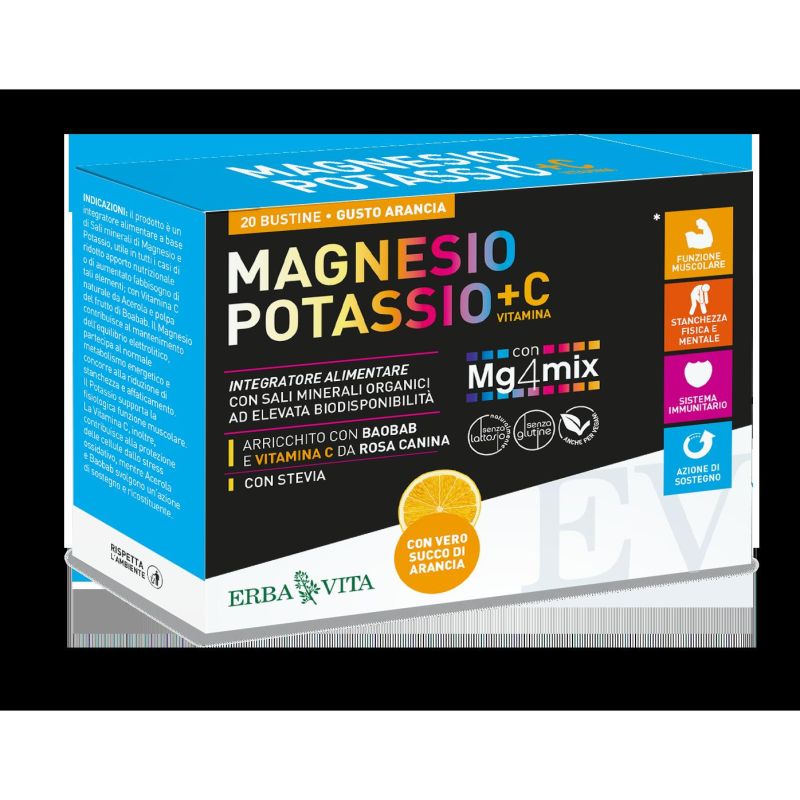 Erba Vita - Integratore di Magnesio, Potassio e Vitamina C - 20 Bustine
