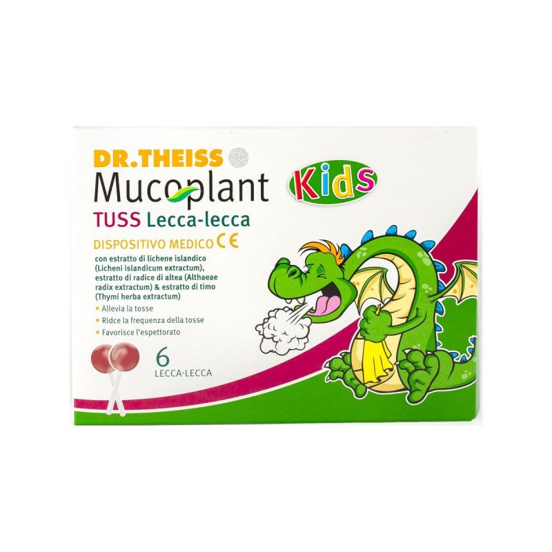 Dr Theiss Mucoplant - Lecca Lecca Antitosse per Bambini, 6 Pezzi