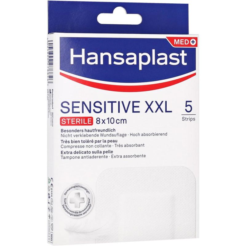 Hansaplast Cerotti Sensitive XXL Extra Large 5 Pezzi, 8x10cm