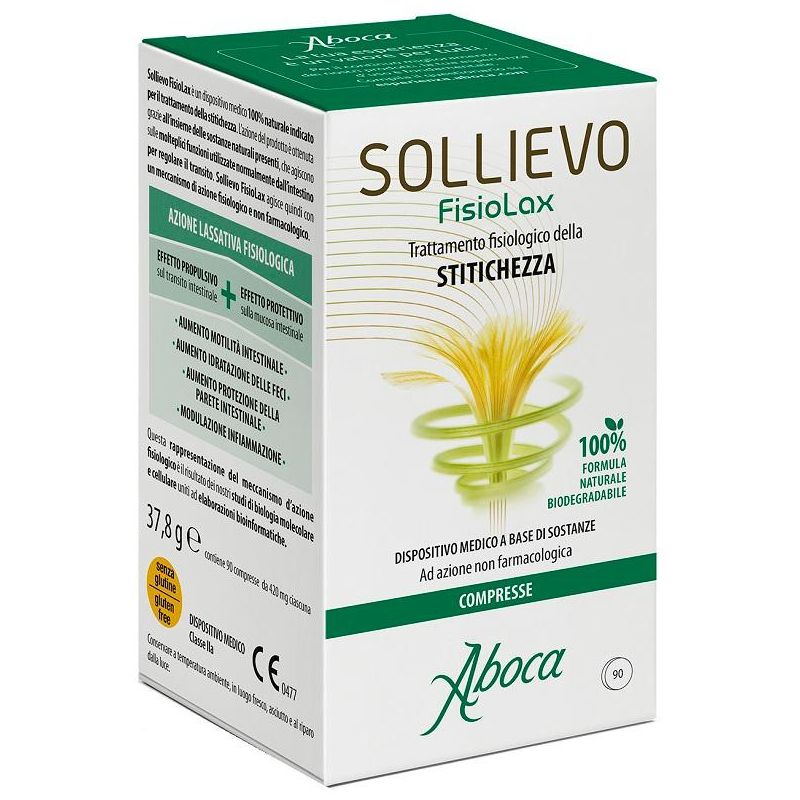 Aboca Fisiolax Sollievo - Compresse di Benessere Intestinale, 90 pz