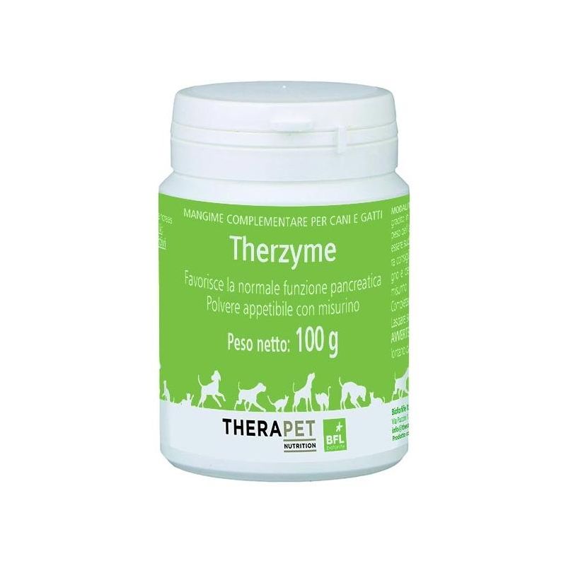 Therzyme - Polvere di Mangime Complementare per Cani e Gatti, 100g
