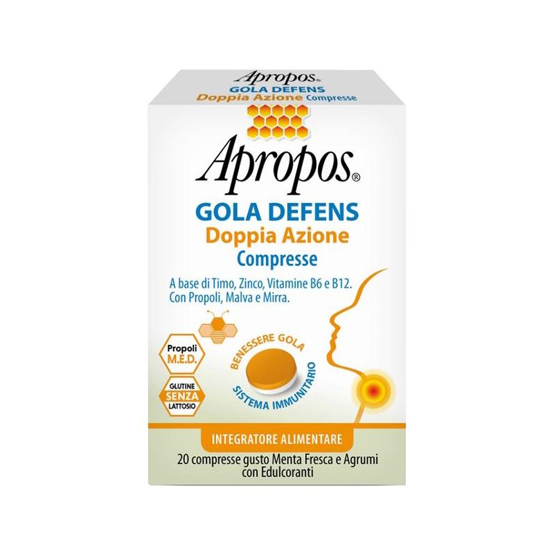 Apropos Defens Doppia Azione - Compresse per la Gola, Pacco da 20
