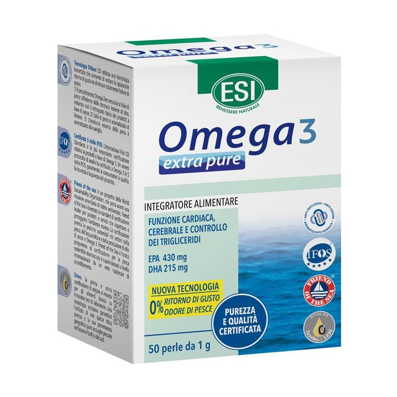 Esi Extra Pure Omega 3 Supplemento, 50 Perle
