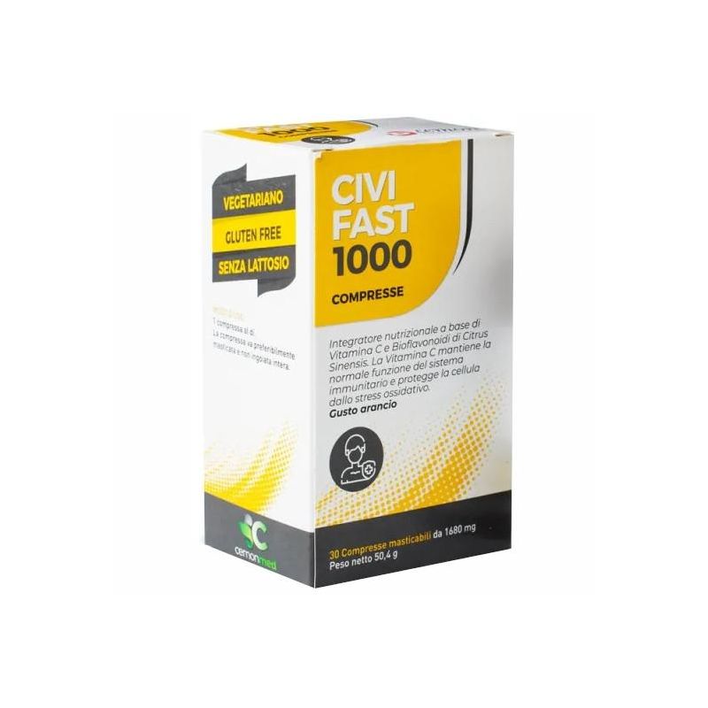 Cemon Med Civifast 1000 - Integratore Alimentare di Vitamina C, 30 Compresse