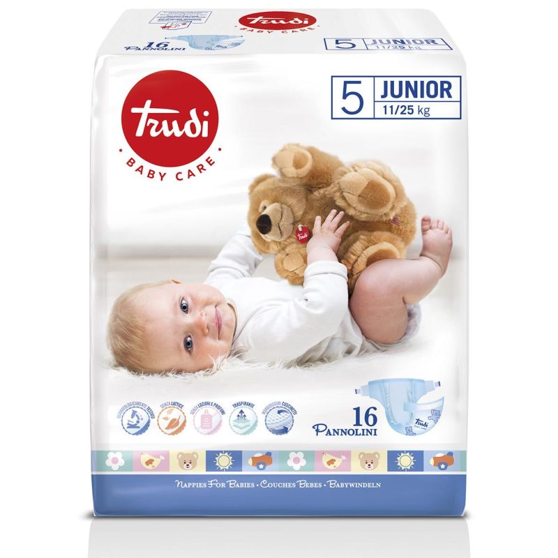 Trudi Baby Care Pannolini Junior 11-25kg - Pacco da 16 Pezzi