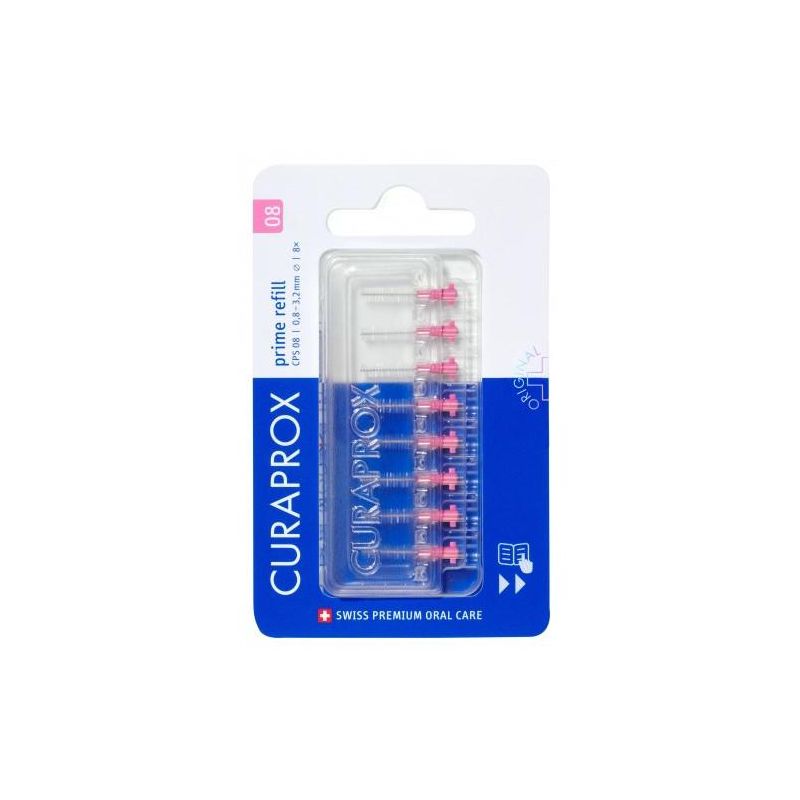 Curaprox CPS 08 Prime Refill - Scovolino Interdentale Rosa 8 Pezzi