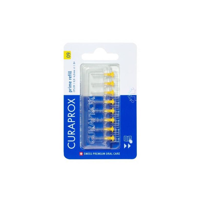 Curaprox CPS 09 Prime Refill Giallo - Scovolino Interdentale, 8 pezzi