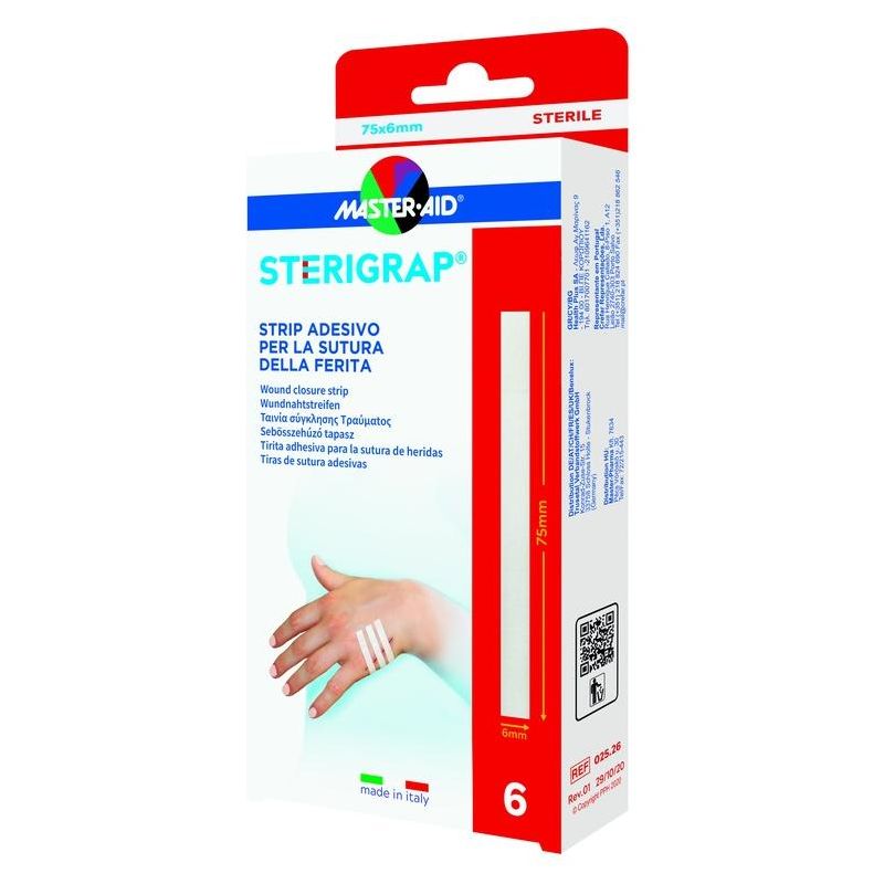 Master-Aid Sterigrap: Strisce Adesive per Sutura Ferite 75x6mm