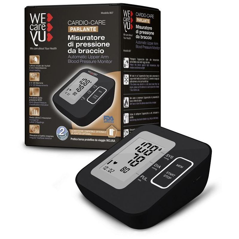 Wecareyu Cardio-Care Misuratore Parlante di Pressione da Braccio