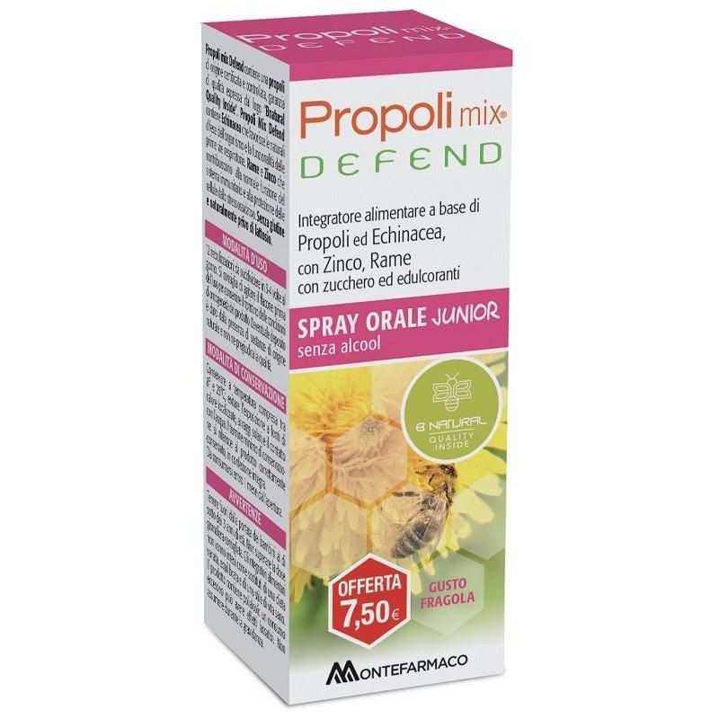 Spray Orale Junior Propoli Mix Defend - Analcolico, 30ml, Gusto Fragola