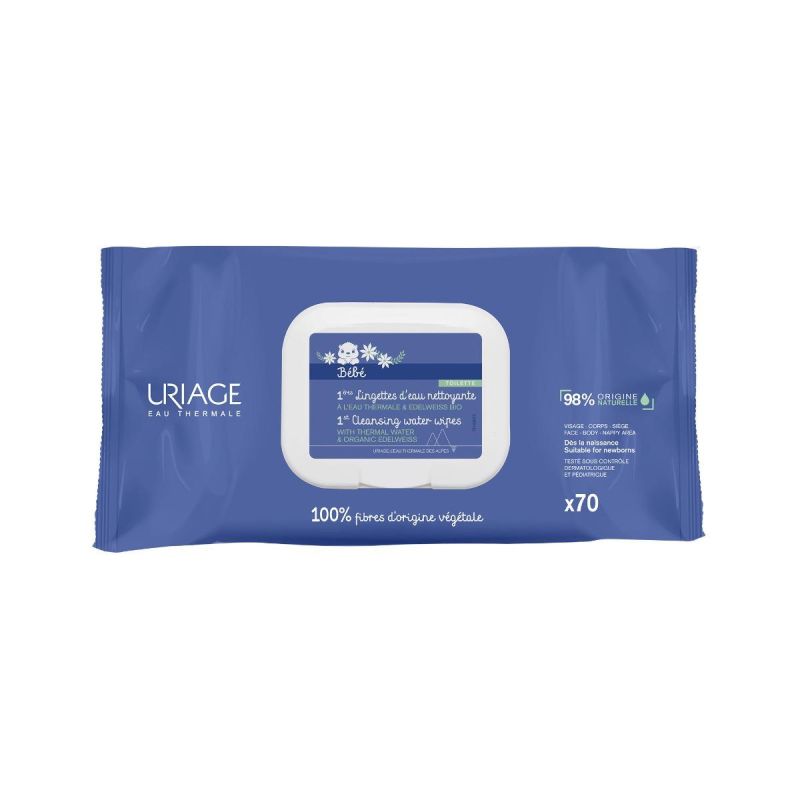 Uriage Bebe - Salviette Detergenti a Base d'Acqua, 70 Pezzi