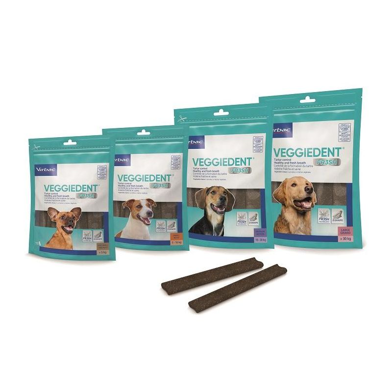Veggiedent Fresh: Sticks per la Salute Orale dei Cani di Taglia Piccola (5-10kg) - Confezione da 15 Pezzi