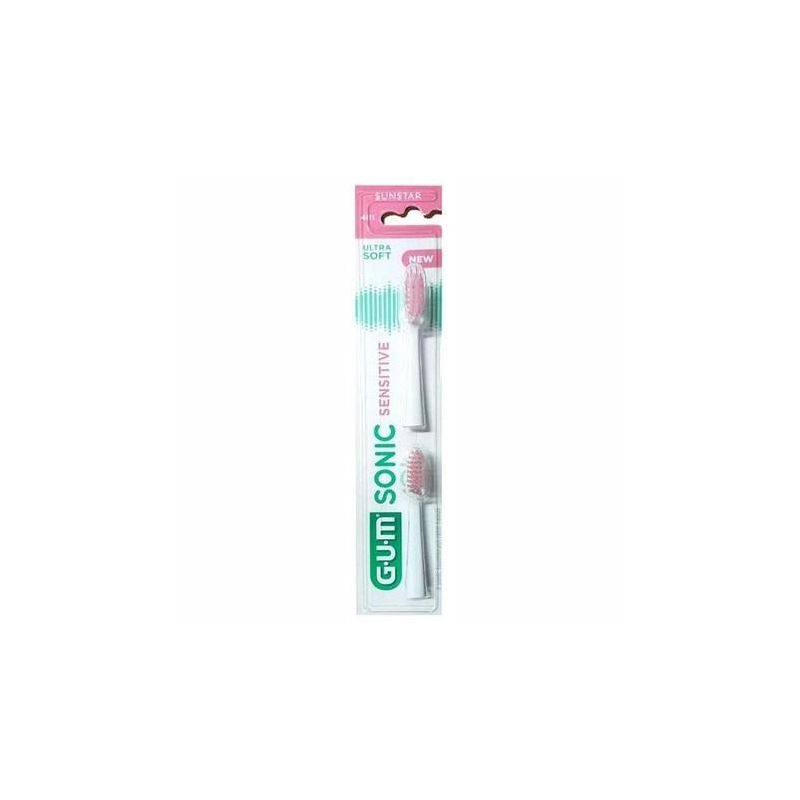 Testine di Ricambio Ultra Soft Sensitive per Spazzolino Sonic Gum, 2 Pezzi
