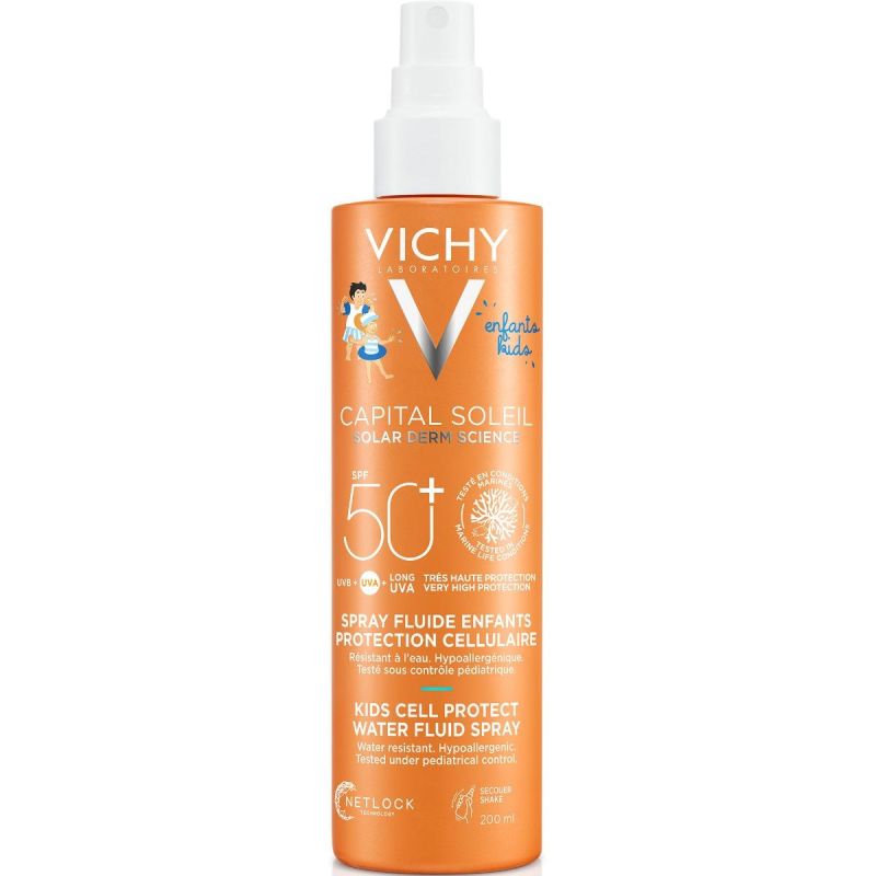 Vichy Capital Soleil Spray Solare Ultra-Leggero SPF 50+ per Bambini, 200 ml