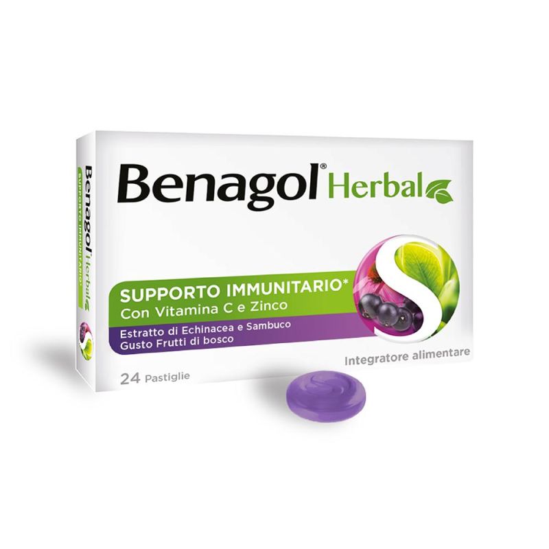 Benagol 24 Pastiglie Sapore Frutti di Bosco con Erbe Naturali