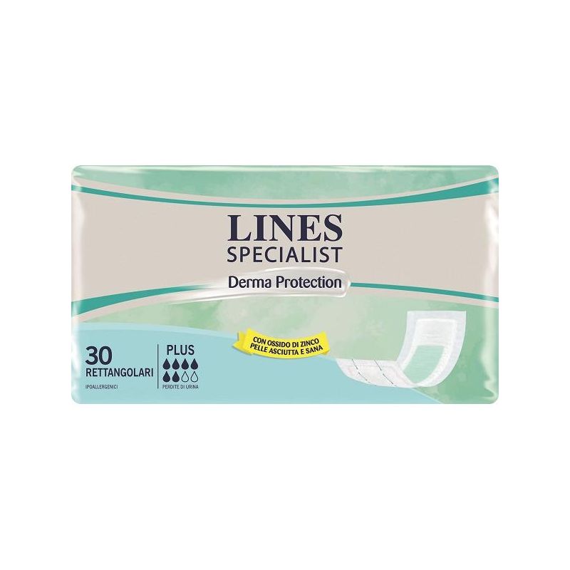 Lines Specialist Plus Derma Protection - Pannoloni Rettangolari, 30 Pezzi