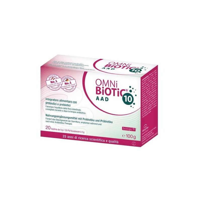 Omni Biotic 10 AAD - Probiotico in Bustine, Confezione da 20