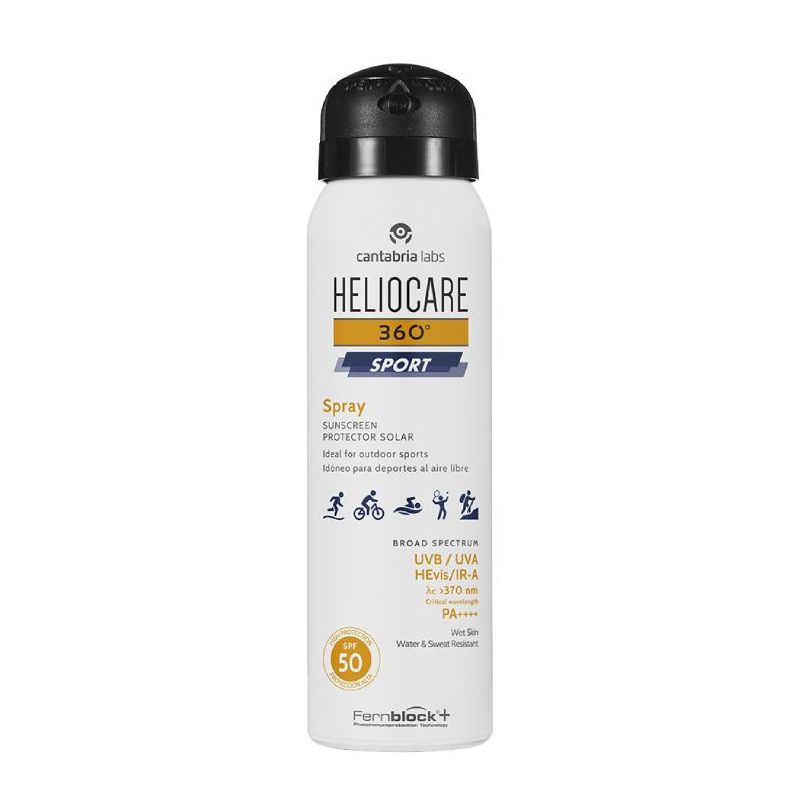 Heliocare 360 Sport Spray Solare SPF 50 per Corpo, 100ml