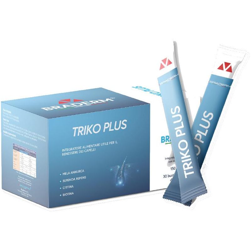 Braderm Triko Plus - Liquido Fortificante per Capelli, 30 Bustine