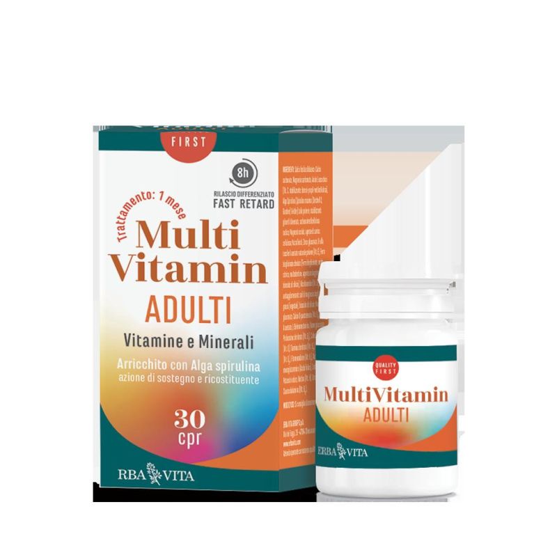 Erba Vita MultiVitamin Adulti - 30 Compresse di Vitamine e Minerali