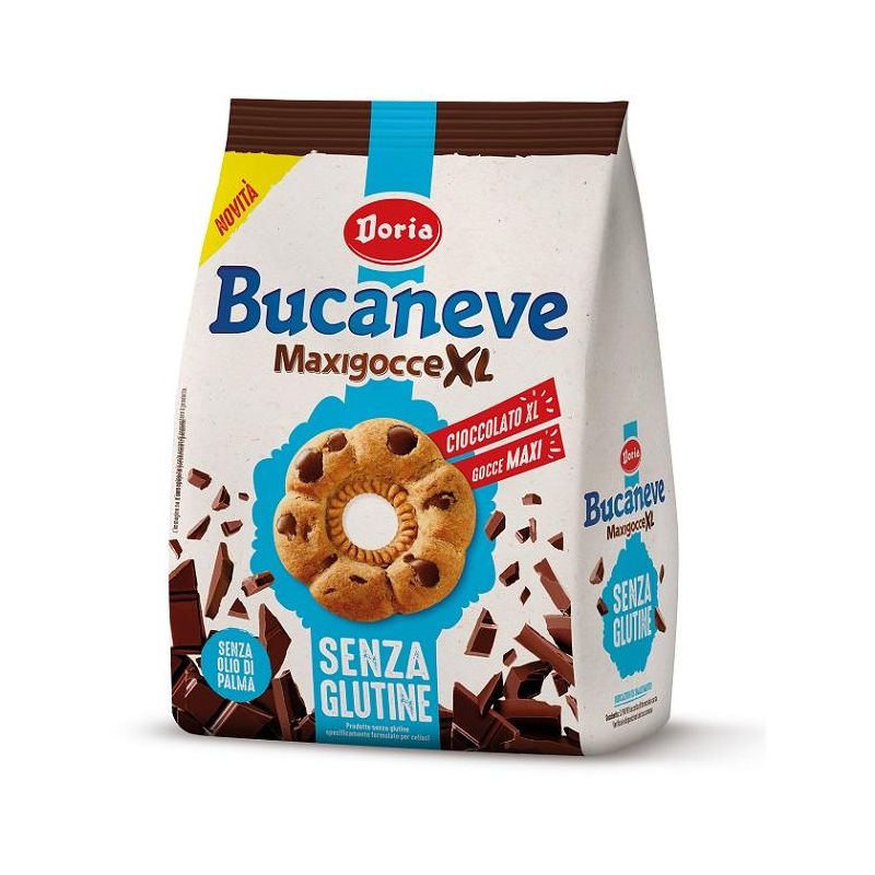 Doria Bucaneve Senza Glutine - Biscotti con Maxi Gocce di Cioccolato - 200g