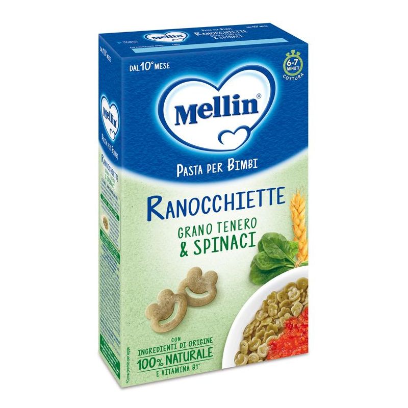 Mellin Ranocchiette con Spinaci, Pasta Nutritiva 280g