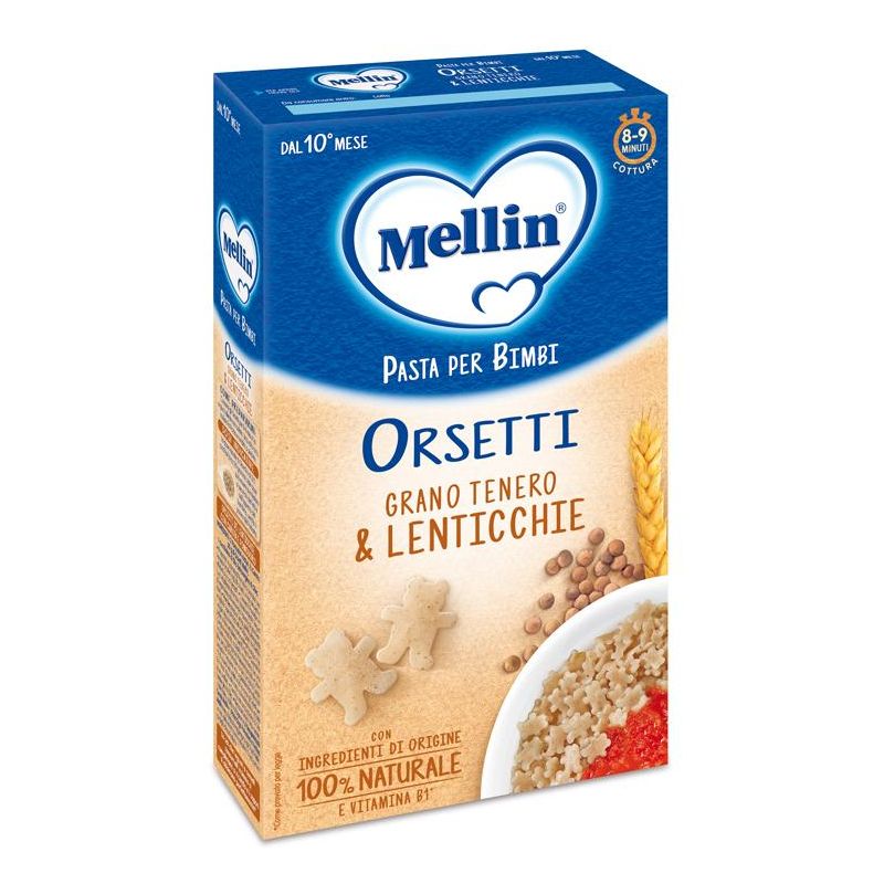 Mellin Pasta Orsetti e Lenticchie 280g per Bambini dai 10 Mesi