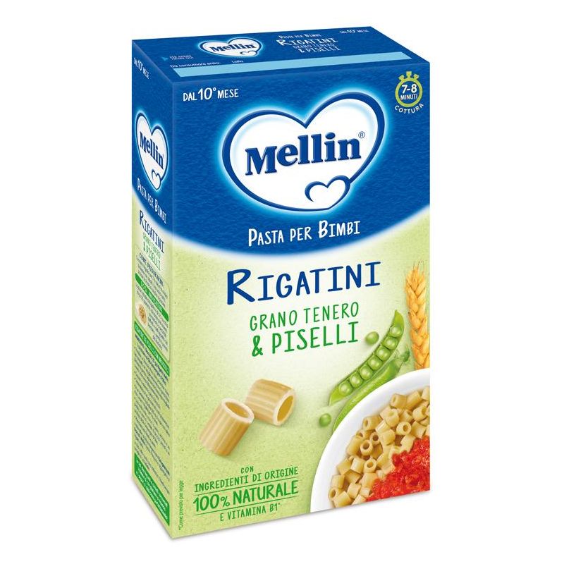 Mellin Rigatini Pasta con Piselli per Bambini dai 10 Mesi, 280g