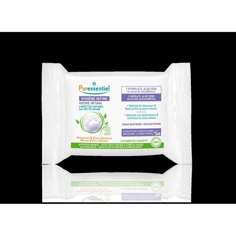 Puressentiel Salviette Rinfrescanti per l'Igiene Intima - Confezione da 25 Pezzi