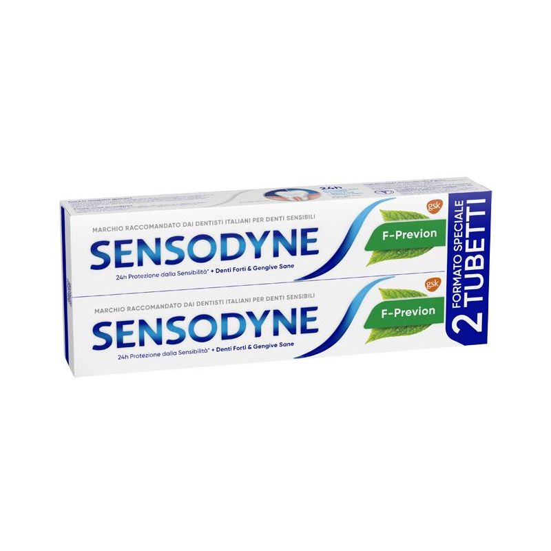 Dentifricio Sensodyne Extra Forte F Previon per Denti Forti e Gengive Sane - Pack Doppio da 75ml