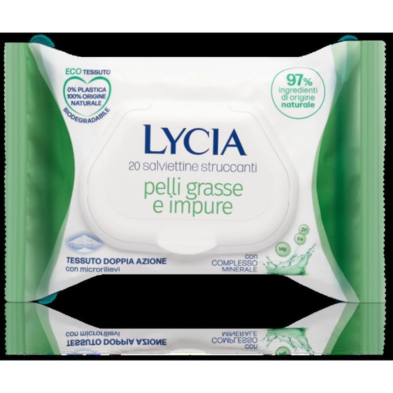 Lycia - 20 Salviette Struccanti per Pelli Grasse e Impure