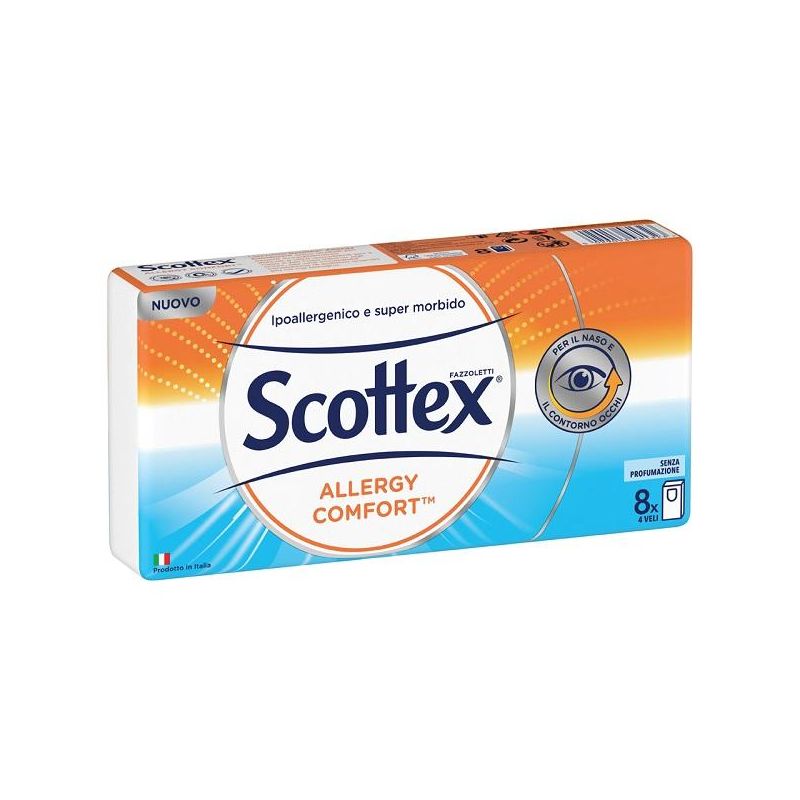 Scottex Comfort Fazzoletti Antiallergici - Confezione da 8 Pacchetti