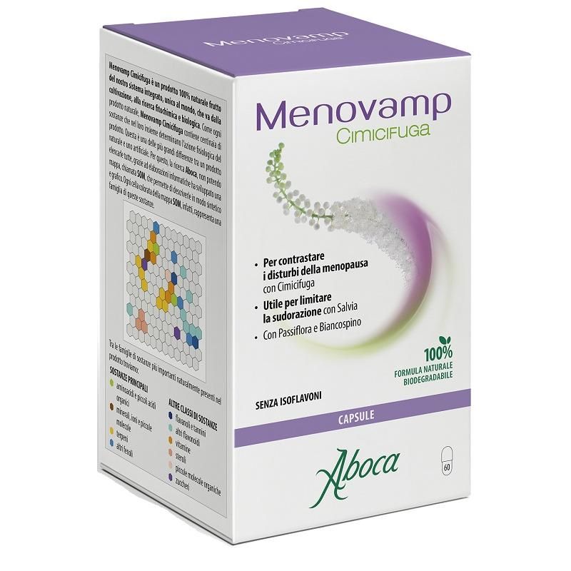 Menovamp Cimicifuga - Integratore Naturale per Menopausa, 60 Capsule