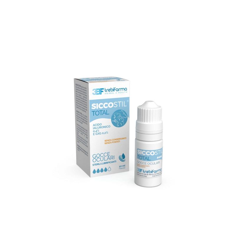 Trebifarma Siccostil Total - Gocce Oculari Lubrificanti Sterili per Animali, 10ml