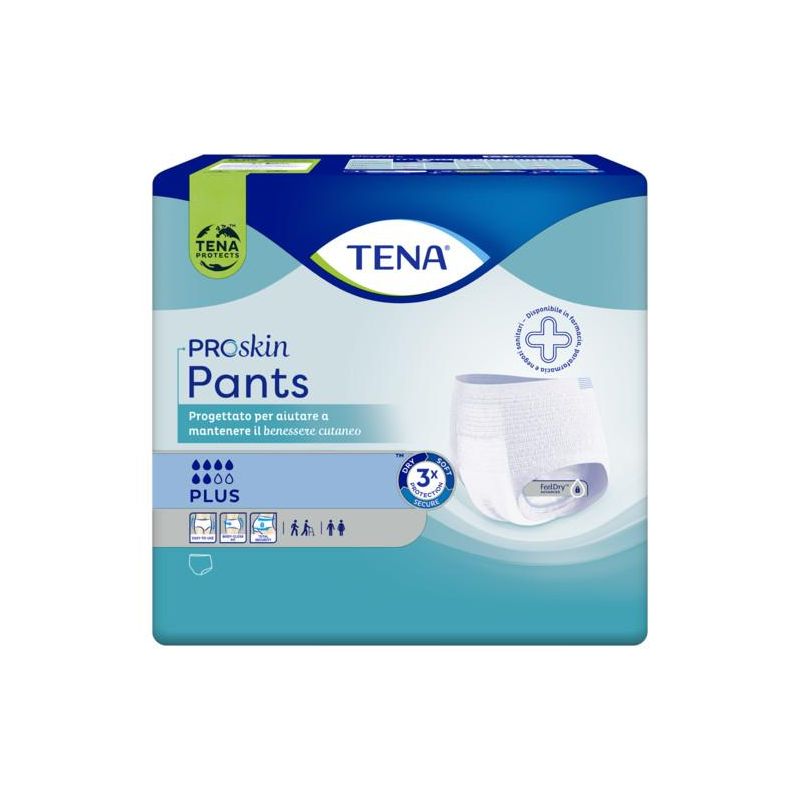 Tena Pants Plus - Mutandine Assorbenti Taglia M, Confezione da 9 Pezzi