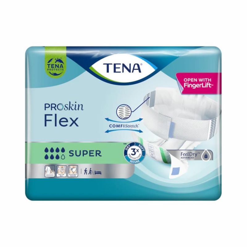 Tena Proskin Flex Super - Pannoloni a Cintura Media, 30 Pezzi