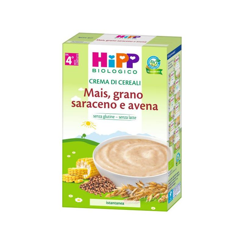 Crema Biologica Hipp di Mais, Grano Saraceno e Avena, 200g