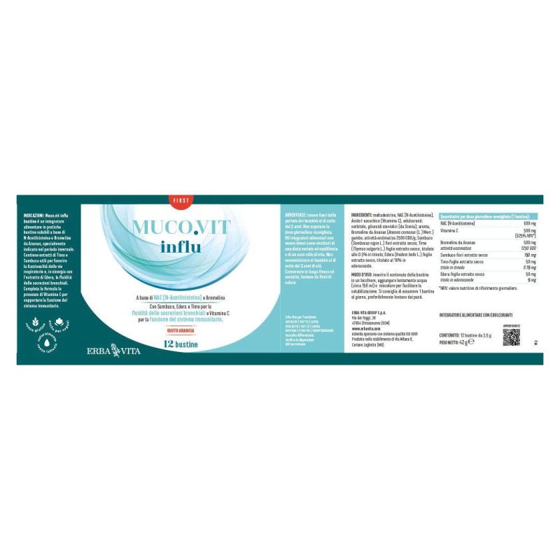Erba Vita Mucovit Influ 12 Bustine