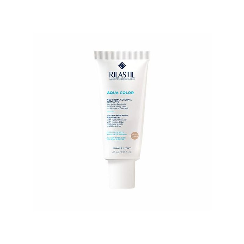Rilastil Aqua Color - Gel Crema Idratante Colorato Light, 40ml
