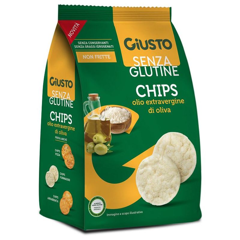 Chips Senza Glutine con Olio Extra Vergine di Oliva, Giusto - 48g