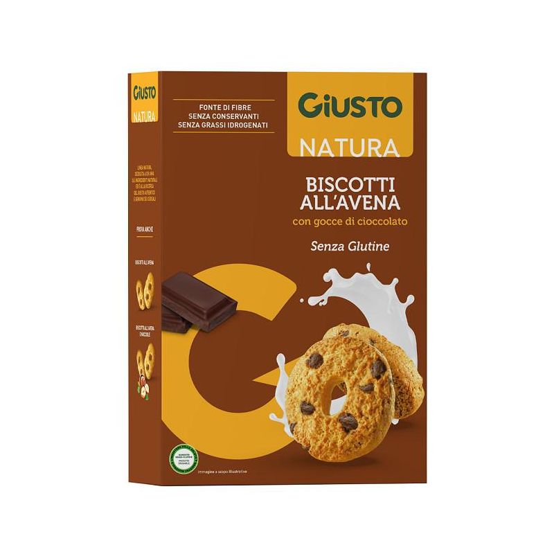 Giusto Senza Glutine - Biscotti di Avena con Gocce di Cioccolato - 250g