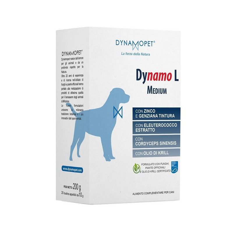 Dynamo L Medium - Mangime Complementare per Cani, 20 Bustine