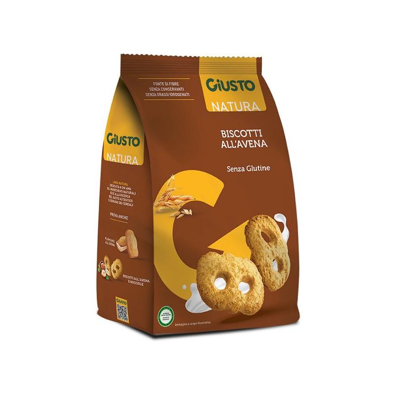 Giusto Biscotti all'Avena Senza Glutine, 250g