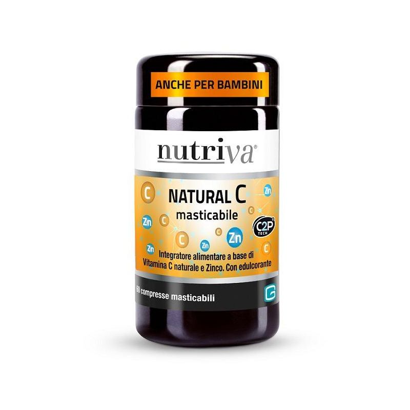 Nutriva Compresse Masticabili di Vitamina C Naturale - 60 Pezzi