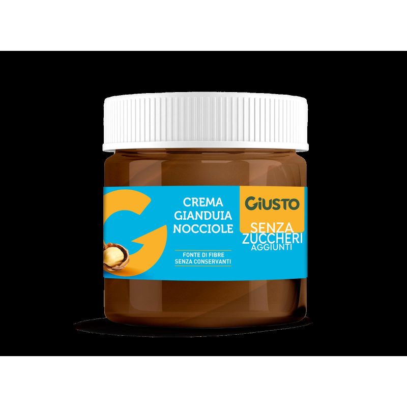 Crema Gianduia e Nocciole Senza Zucchero - Giusto - 200g